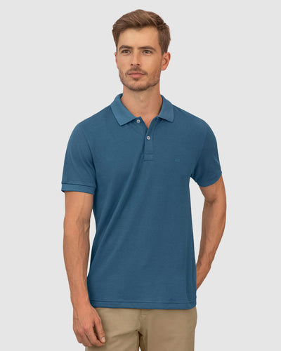 Camiseta tipo polo manga corta masculina#color_052-azul-medio