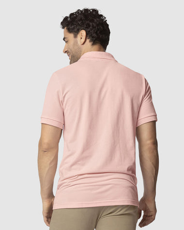 Camiseta tipo polo manga corta masculina#color_281-rosado-pastel