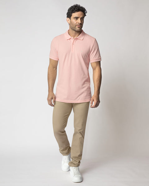 Camiseta tipo polo manga corta masculina#color_281-rosado-pastel