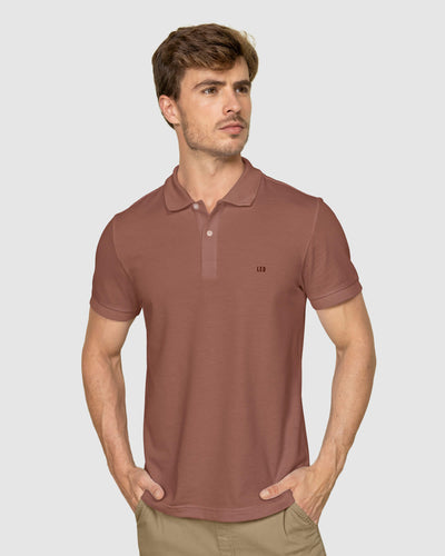 Camiseta tipo polo manga corta masculina#color_a89-terracota