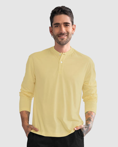 Camiseta manga larga con cuello redondo para hombre#color_106-amarillo