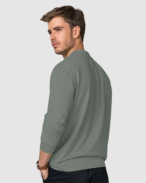 Camiseta manga larga tipo polo para hombre#color_172-verde