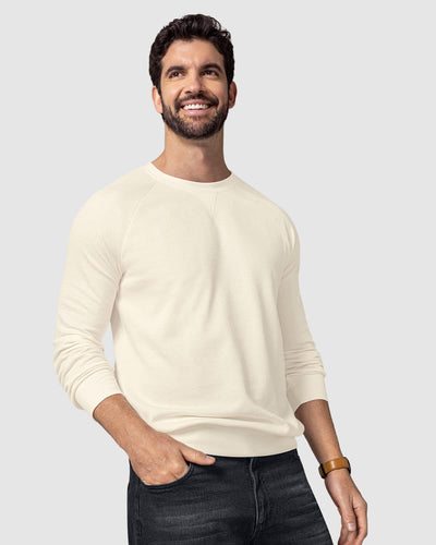 Camiseta manga larga cuello redondo básico para hombre#color_018-marfil