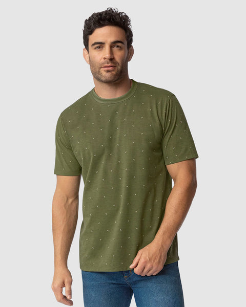 Camiseta manga corta con estampado continuo#color_601-verde-taupe