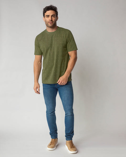 Camiseta manga corta con estampado continuo#color_601-verde-taupe