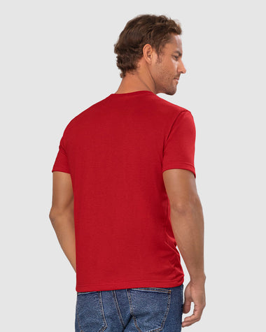 Camiseta manga corta con estampado para hombre#color_302-rojo-estampado-navidad