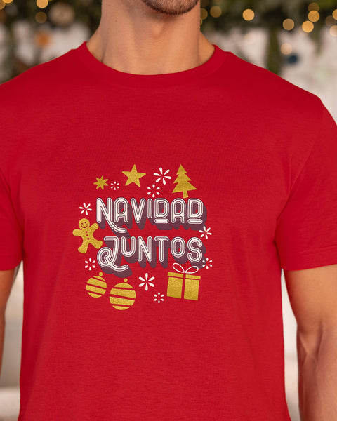 Camiseta manga corta con estampado para hombre#color_302-rojo-estampado-navidad
