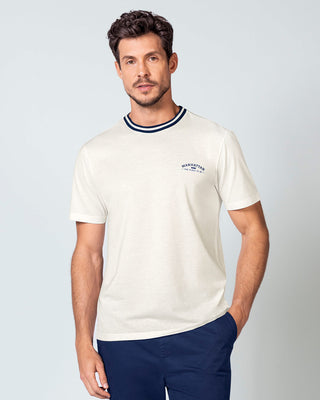 Camiseta manga corta de cuello redondo tejido#color_018-marfil