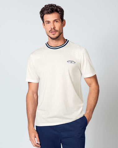 Camiseta manga corta de cuello redondo tejido#color_018-marfil