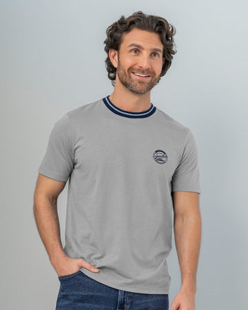 Camiseta manga corta de cuello redondo tejido#color_c14-gris-medio