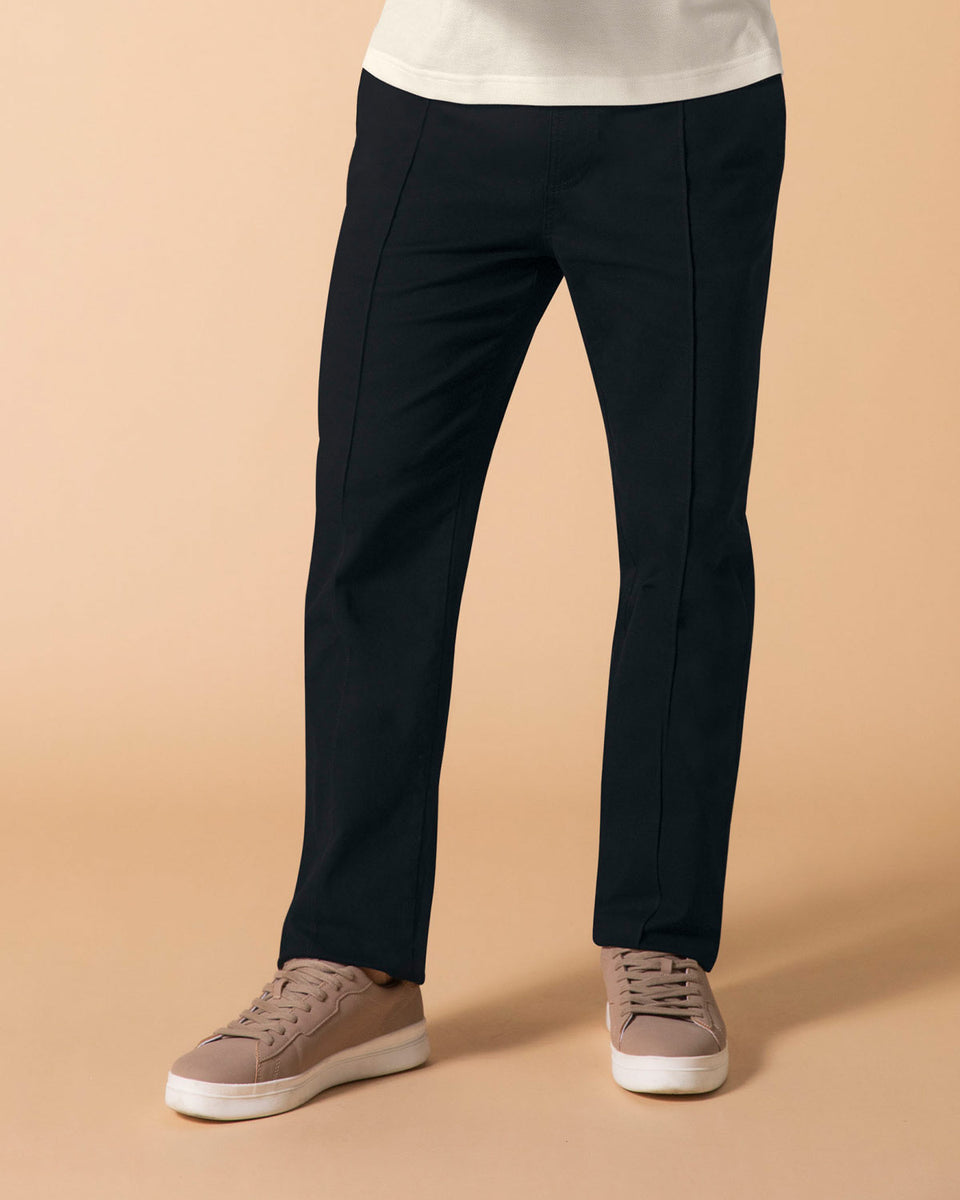 Pantalón bota recta para hombre con elástico en cintura