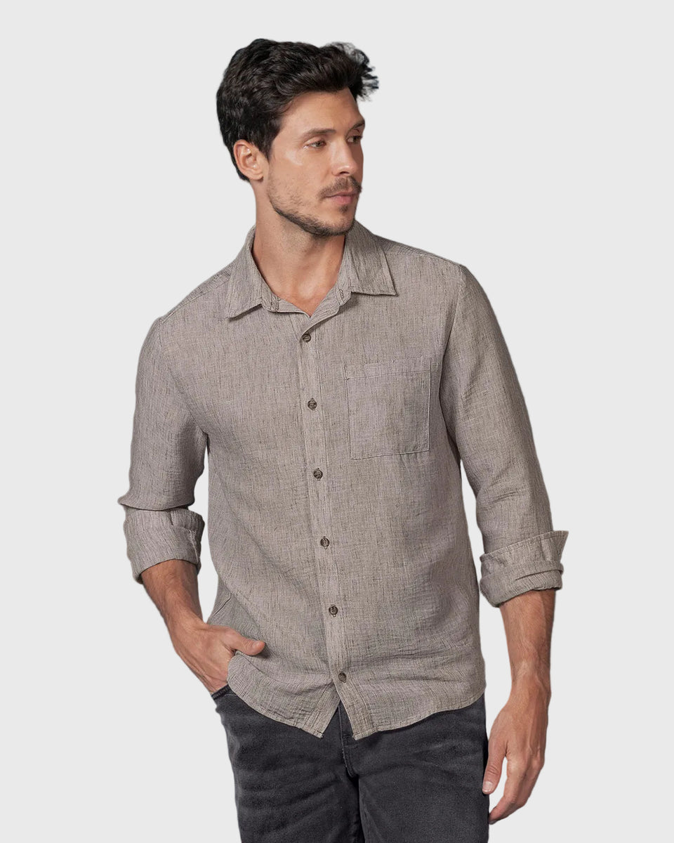 Camisa manga larga con botones para hombre