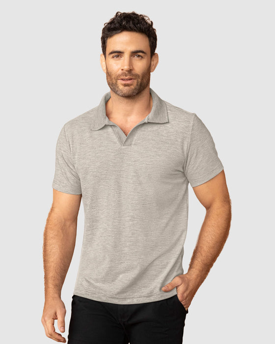 Camiseta tipo polo con cuello sport tejido#color_717-gris-jaspe