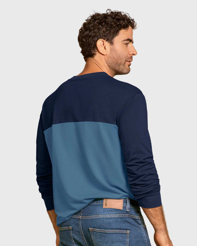 Camiseta manga larga masculina básica#color_024-azul-gris-ceo