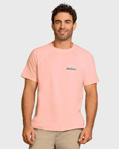 Camiseta manga corta con detalle en contraste y estampado localizado#color_c28-rosado-claro