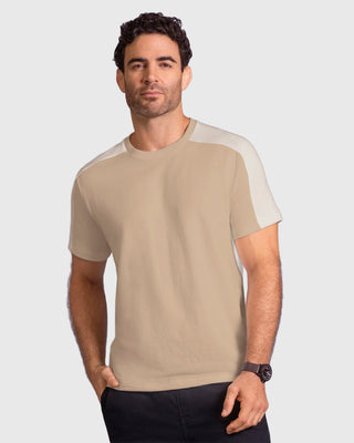 Camiseta básica con cortes decorativos en hombros#color_c54-arena
