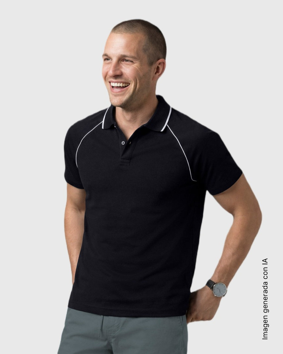 Camiseta tipo polo con detalles en contraste