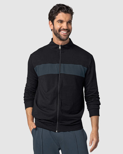 Camiseta manga larga cuello alto con bloque de color#color_700-negro