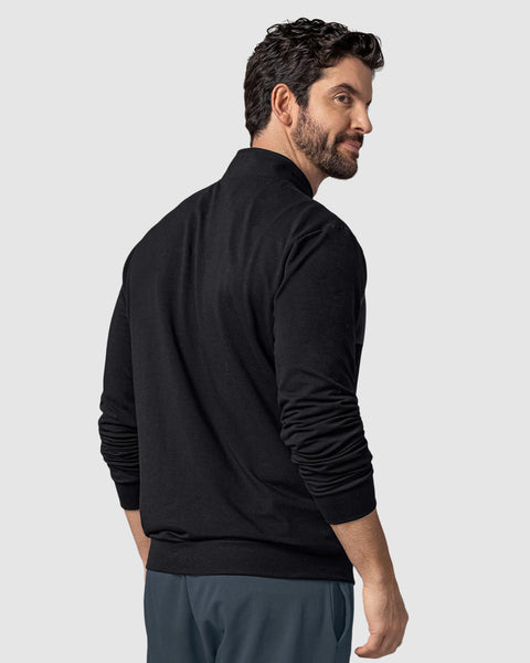 Camiseta manga larga cuello alto con bloque de color#color_700-negro