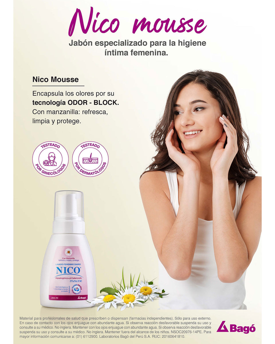 Nico Mousse espuma para higiene íntima Leonisa Perú