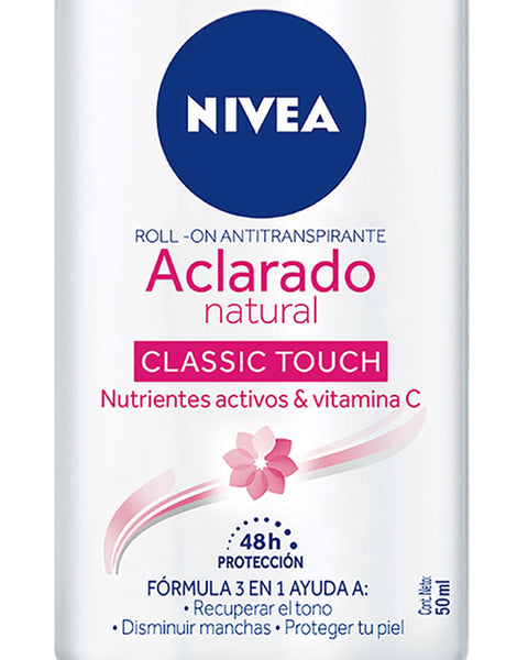 Nivea Deo Tono Natural Classic Touch Roll On 50ML#color_001-blanco-rosado