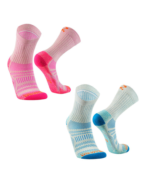 Medias de Trekking Deportivas Altura 2-Pack#color_301-azul-rosa