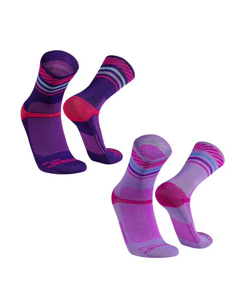 Medias de Deportivas Running Ciclismo 2 Pack Tangente#color_411-lila-morado