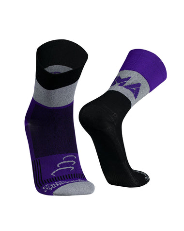 Medias de Compresión 20-30 mmHg Caña Media para Running y Ciclismo de Gama Alta#color_700-negro-morado