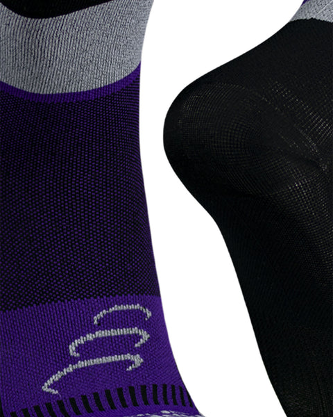 Medias de Compresión 20-30 mmHg Caña Media para Running y Ciclismo de Gama Alta#color_700-negro-morado