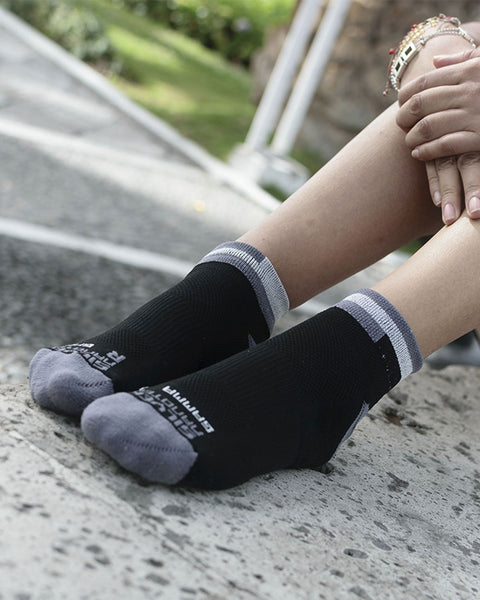Medias Taloneras de Compresión Acolchadas para Running y Ciclismo Caña Corta | Gamma#color_700-negro