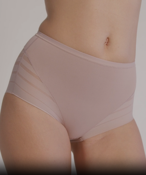 Calzón faja clásico con control moderado de abdomen y bandas en tul#all_variants