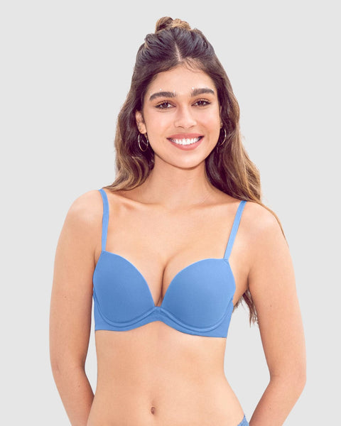 Brasier push up de doble realce con arco#color_558-azul-medio