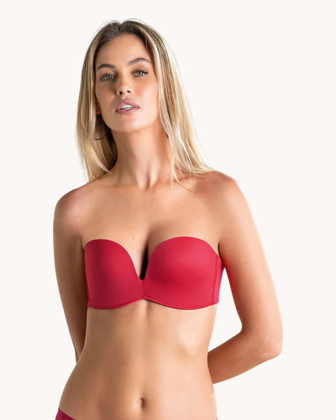 Brasier strapless antigravedad de realce alto sin arco#color_370-rojo