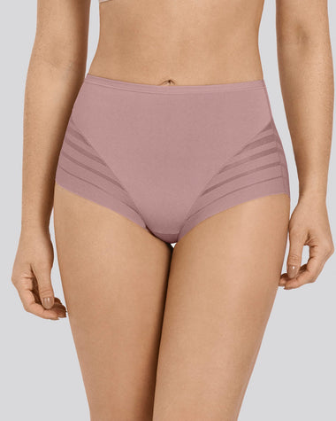 Calzón faja clásico con control moderado de abdomen y bandas en tul#color_281-palo-de-rosa