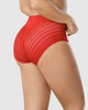 Calzón faja clásico con control moderado de abdomen y bandas en tul#color_323-rojo