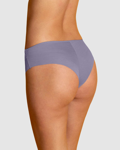 Sexy calzón cachetero en tela ultraliviana con encaje comodidad total#color_431-lila