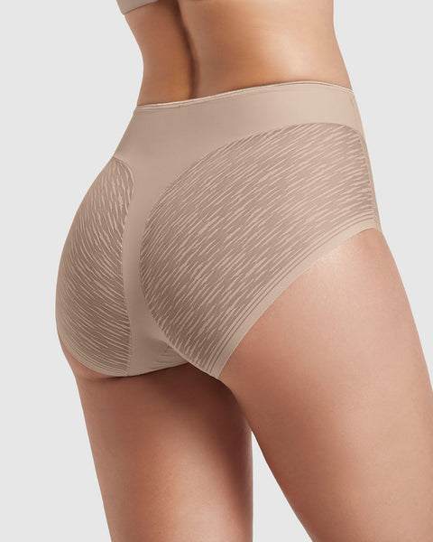 Calzón faja clásico invisible con transparencias en glúteos y laterales#color_802-cafe-claro