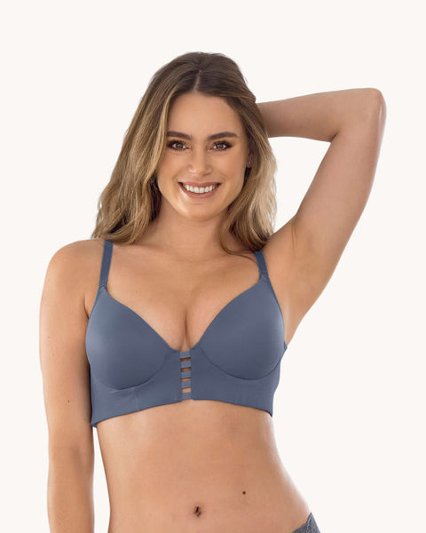 Brasier memory bustier triangular de realce alto y buen cubrimiento#color_457-azul-hortensia