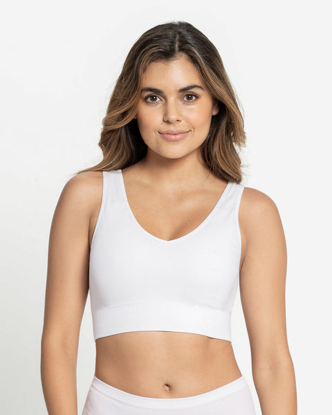 Top seamless de copas extraíbles sin costuras#color_000-blanco