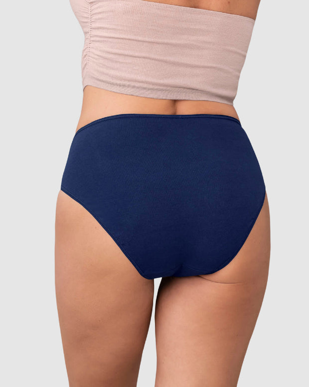 Paquete x 3 calzones tipo bikini clásicos y confortables#color_s26-azul-oscuro-habano-rosa
