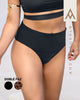 Calzón de bikini tiro alto doble faz en pet reciclado#color_206-negro-estampado