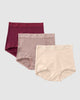 Paquete x 3 confortables calzones clásicos de ajuste y cubrimiento total#color_s18-marfil-palo-de-rosa-vino