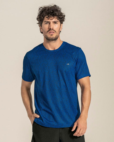 Camiseta deportiva masculina semiajustada de secado rápido#color_a62-estampado-azul