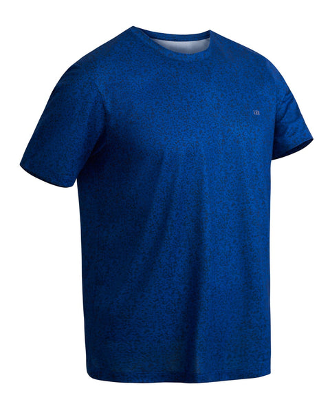 Camiseta deportiva masculina semiajustada de secado rápido#color_a62-estampado-azul