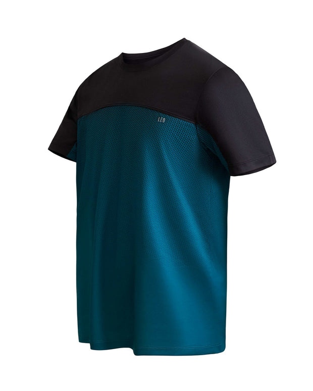 Camiseta deportiva masculina tecnología de secado rápido#color_663-estampado-azul