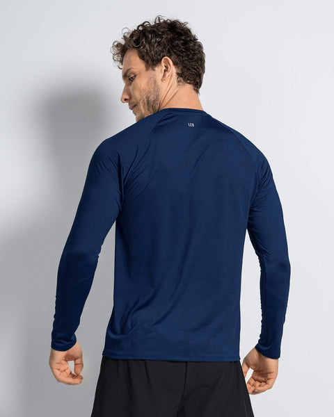 Camiseta deportiva de manga larga con acabado antibacterial para hombre#color_540-azul