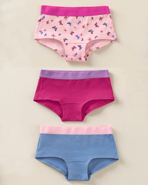 Paquete x 3 calzones tipo hipster en algodón suave para niña#color_s40-mariposas-rosa-azul