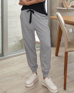 Pantalón de pijama femenino jogger con bolsillos accent#color_717-gris-jaspe