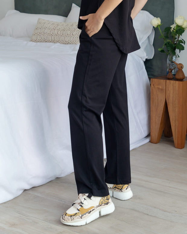 Pantalón de pijama con bolsillos para mujer accent#color_700-negro