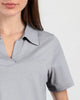 Camiseta manga corta con cuello tipo camisa en jaspe. tallas completas.#color_717-gris-jaspe